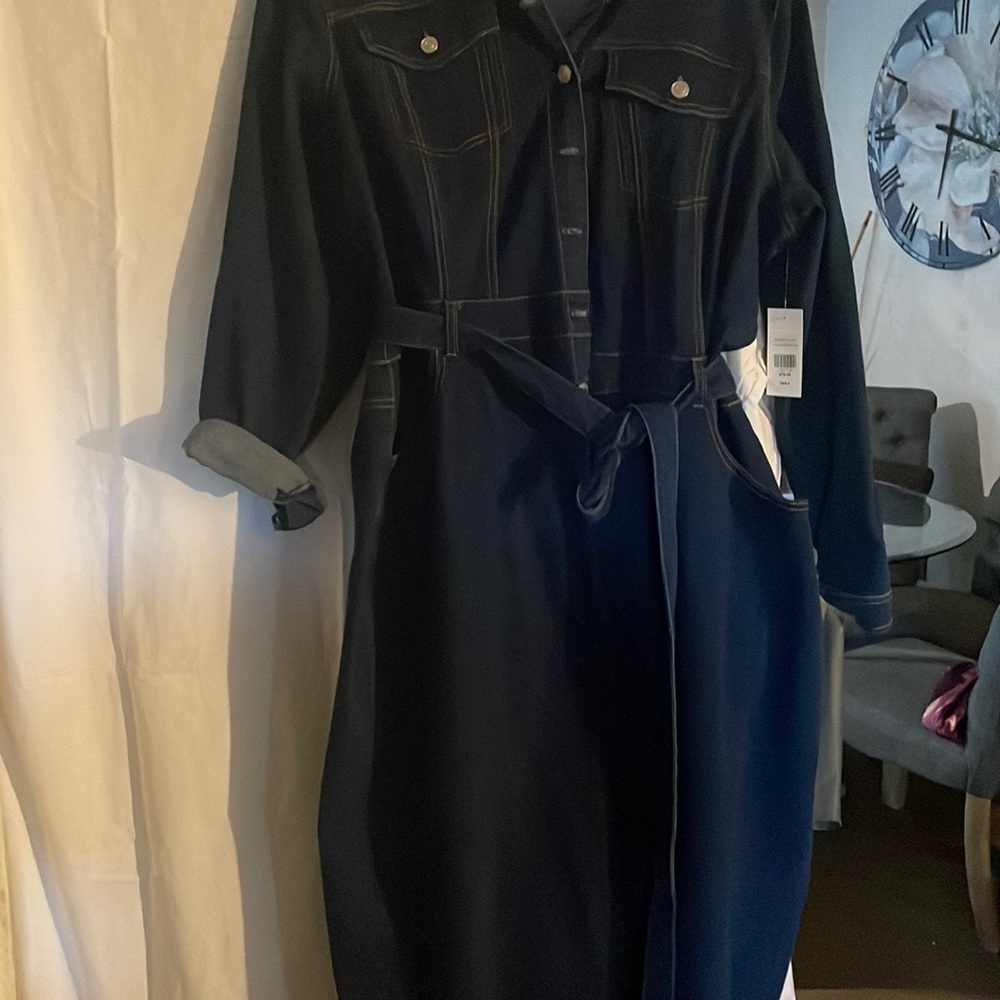 Plus size maxi jean dress